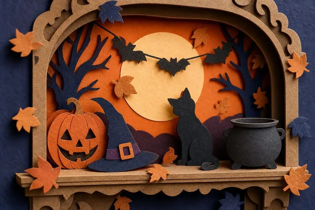 Halloween décor-style costume objects.