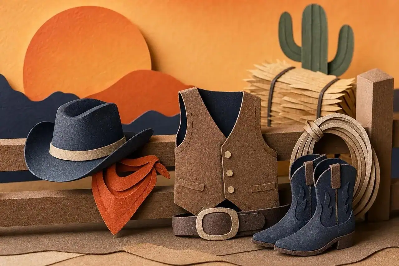 Key cowboy costume pieces.