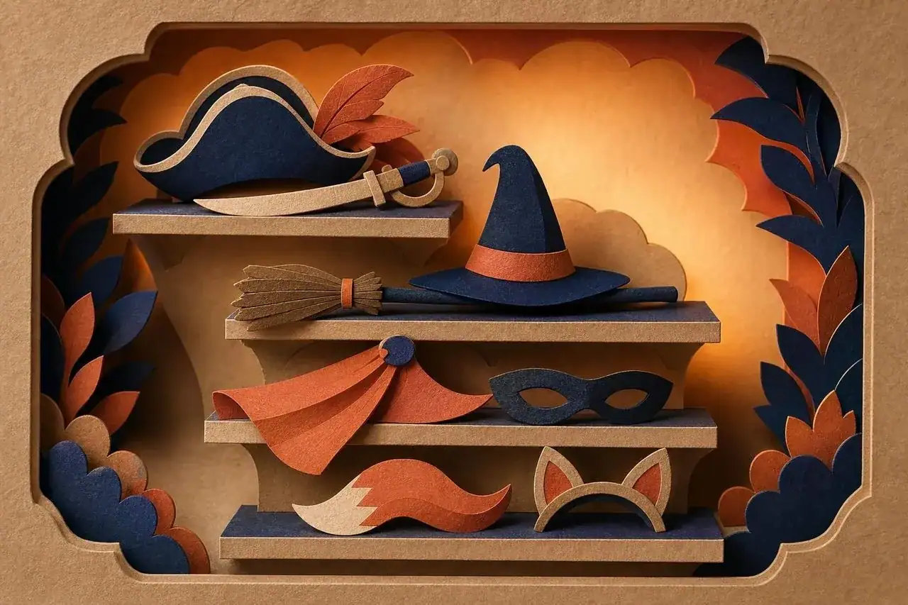 Costume categories shown as object groups.
