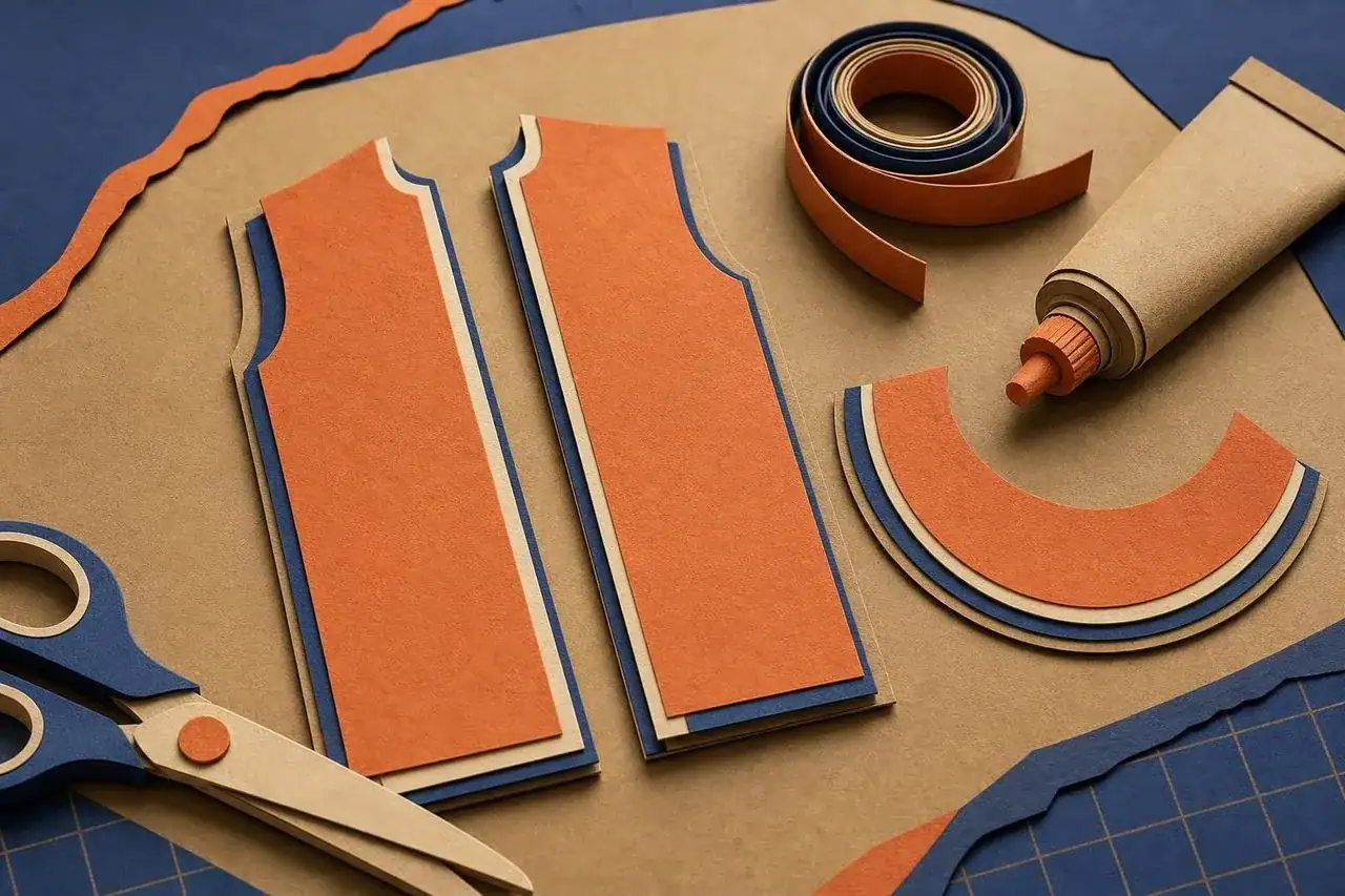 The three flat pieces that make up a no-sew cape.