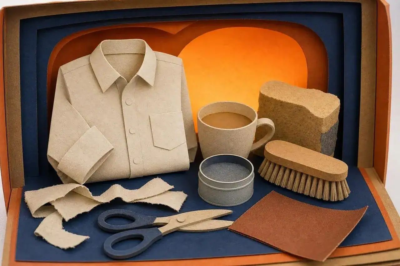 Tools and materials for safely aging a costume.