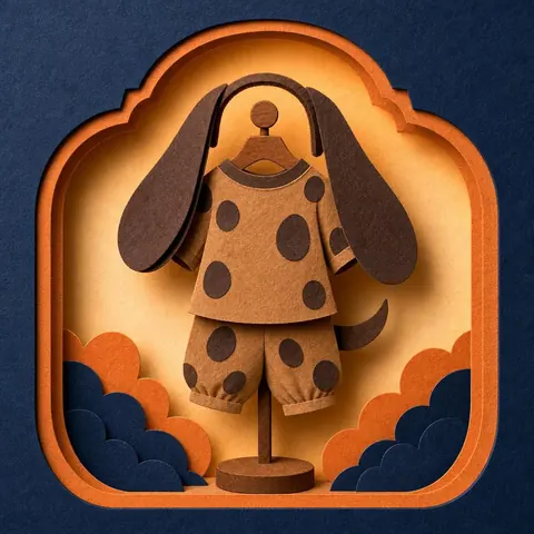 Paper-cut illustration: The dog