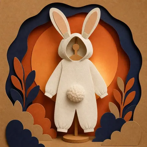 Paper-cut illustration: The bunny