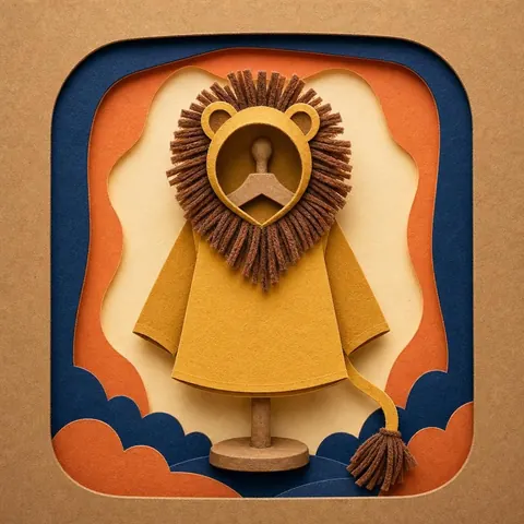 Paper-cut illustration: The lion