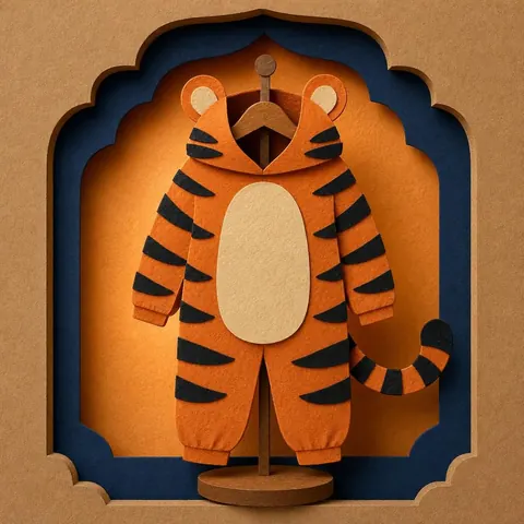 Paper-cut illustration: The tiger