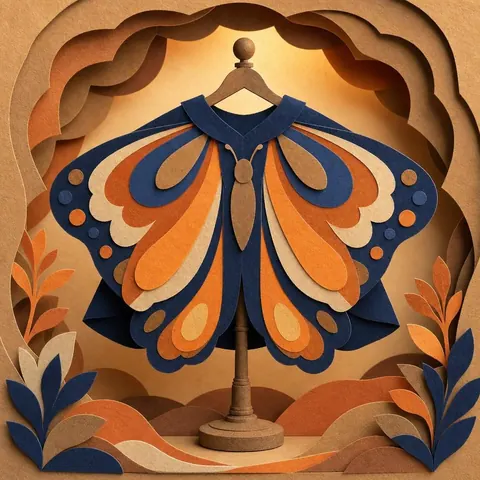 Paper-cut illustration: The butterfly