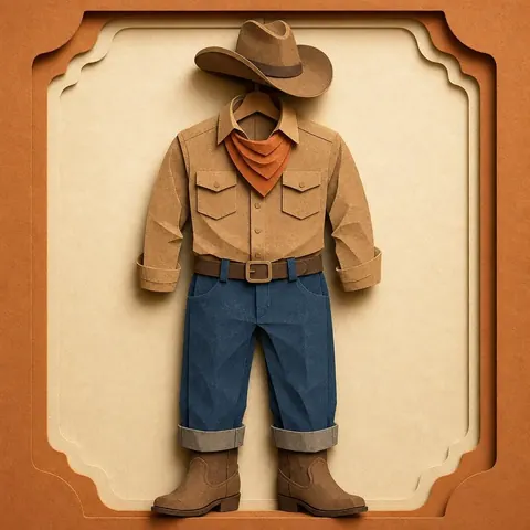 Paper-cut illustration: The ranch hand