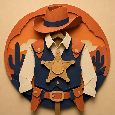 Paper-cut illustration: The sheriff