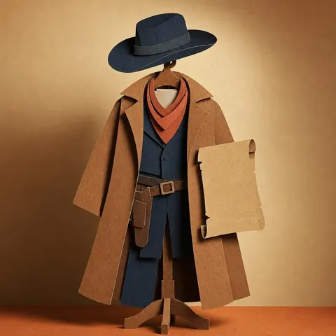 Paper-cut illustration: The outlaw