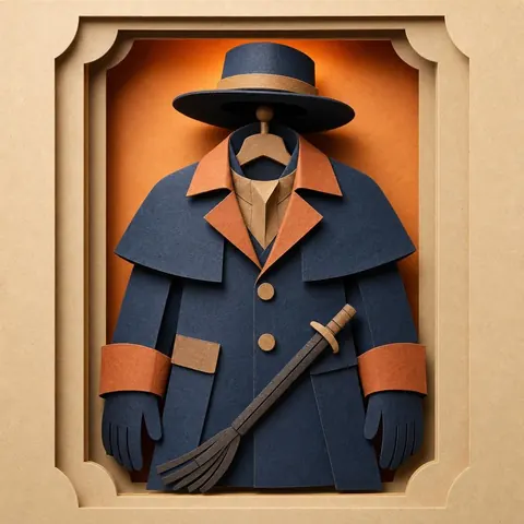 Paper-cut illustration: The stagecoach driver