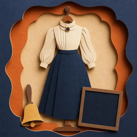 Paper-cut illustration: The schoolteacher
