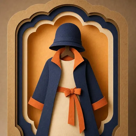 Paper-cut illustration: The cloche look