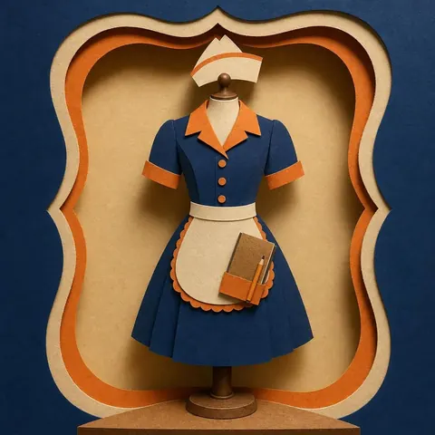 Paper-cut illustration: The diner server