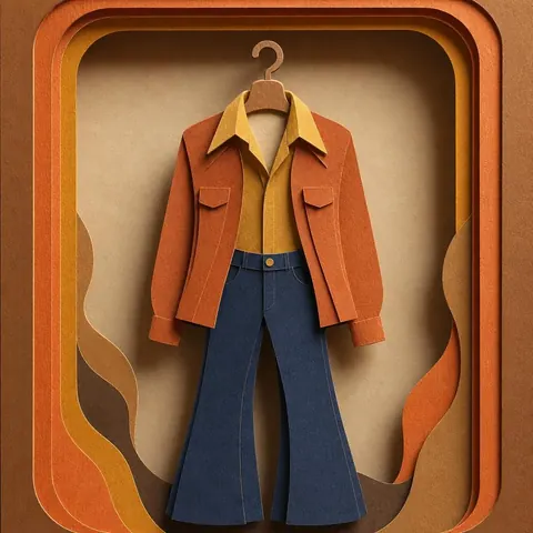 Paper-cut illustration: The seventies casual