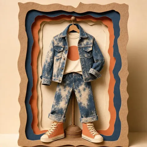 Paper-cut illustration: The denim kid
