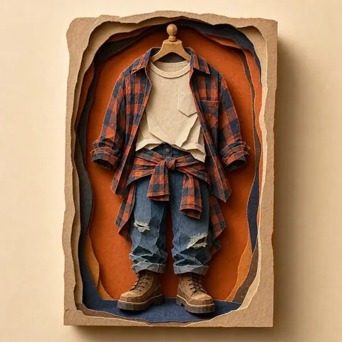 Paper-cut illustration: The grunge look