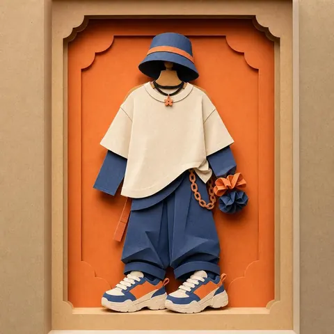 Paper-cut illustration: The nineties kid
