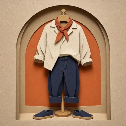 Paper-cut illustration: The deckhand
