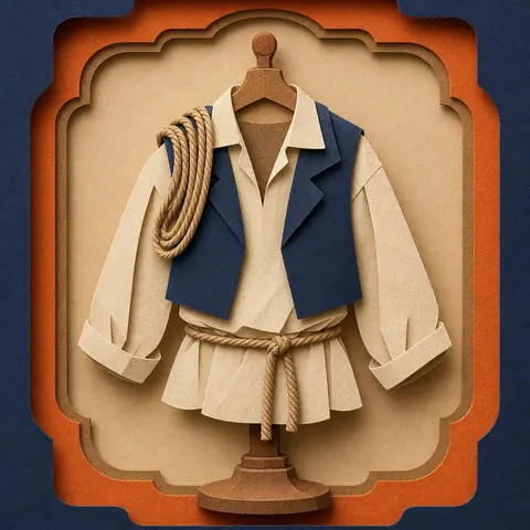 Paper-cut illustration: The cabin boy or girl