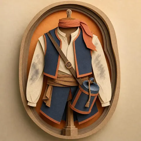 Paper-cut illustration: The gunner
