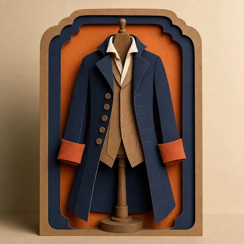 Paper-cut illustration: The captain