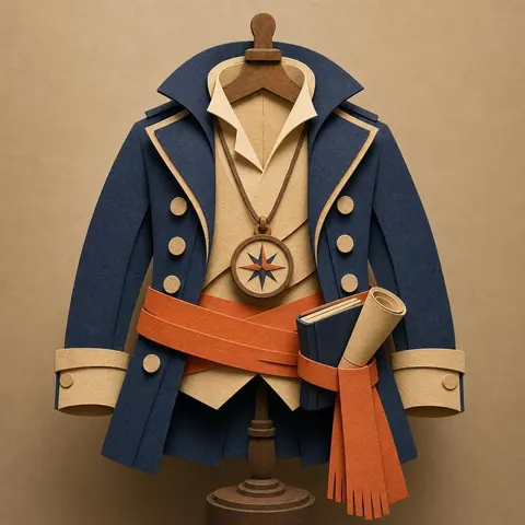 Paper-cut illustration: The first mate