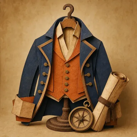 Paper-cut illustration: The navigator