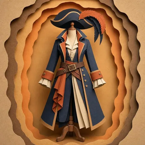 Paper-cut illustration: The pirate queen