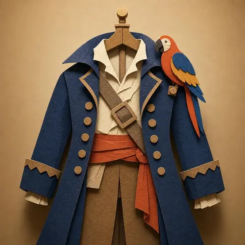 Paper-cut illustration: The parrot companion