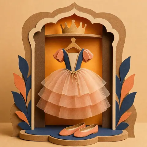 Paper-cut illustration: The classic princess