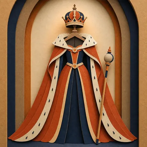 Paper-cut illustration: The queen