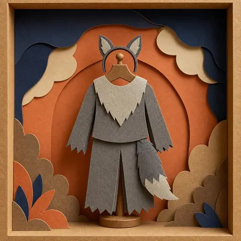 Paper-cut illustration: The wolf