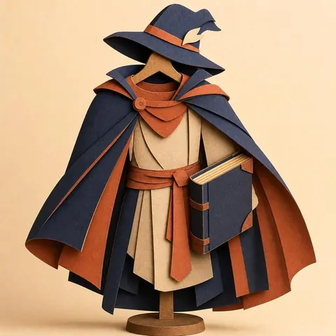 Paper-cut illustration: The storyteller