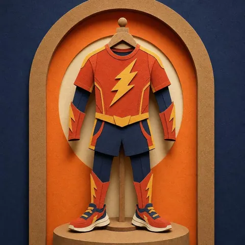 Paper-cut illustration: The speedster