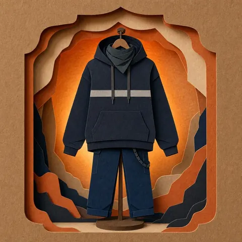 Paper-cut illustration: The hooded night runner