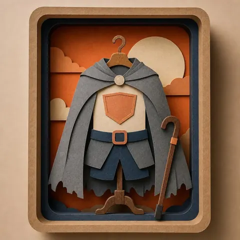 Paper-cut illustration: The retired hero
