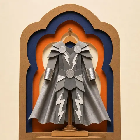 Paper-cut illustration: The storm hero