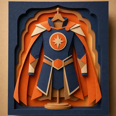 Paper-cut illustration: Your own hero