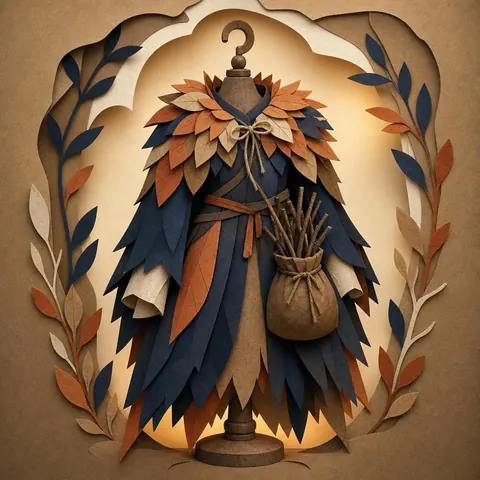 Paper-cut illustration: The forest witch