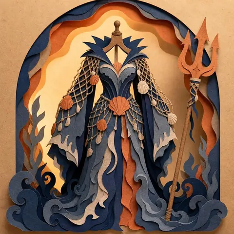 Paper-cut illustration: The sea witch