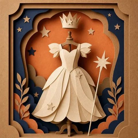 Paper-cut illustration: The good witch