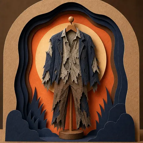 Paper-cut illustration: The classic zombie