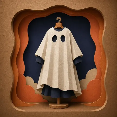 Paper-cut illustration: The ghost
