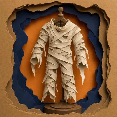 Paper-cut illustration: The mummy